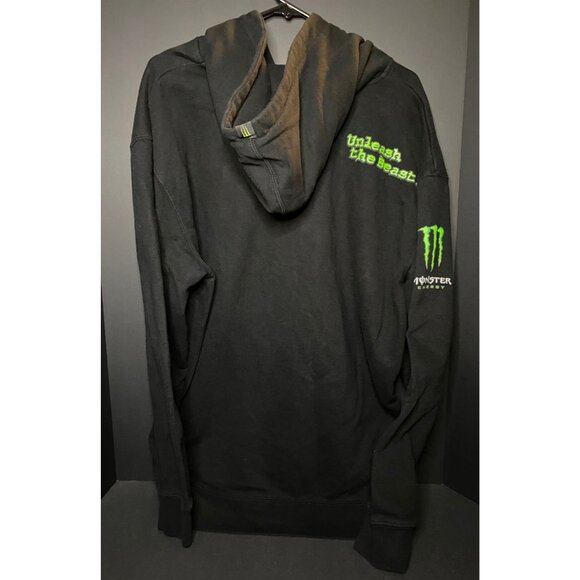 Monster Energy Full Zip Hoodie Mens XL Sweatshirt Unleash The Beast Grunge Y2K - Picture 2 of 7